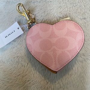 Coach Light Pink Heart Key Holder